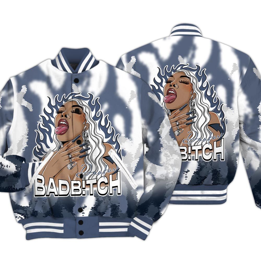 Varsity Jacket To Match Low Diffused Blue 11s - Bad B!tch Burn Varsity Jacket Unisex