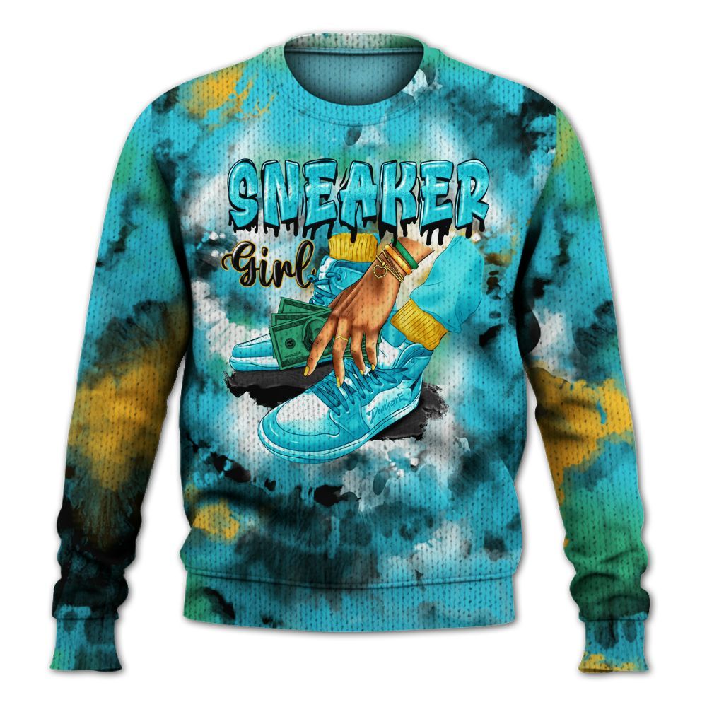 Knitted Sweater To Match Dunk Chunky Dunky - SNEAKER Girl Money Drip Tie Dye