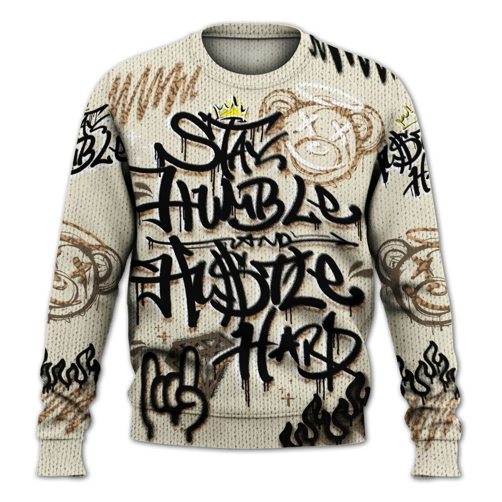 Knitted Sweater To Match Orewood Brown 3s - Humble Drip Streetwear Graffity