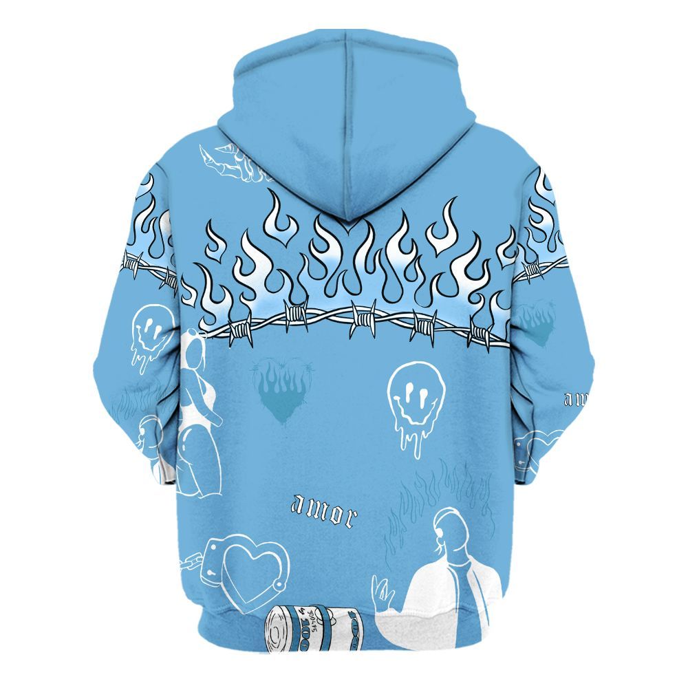 Hoodie To Match SB Dunk Low University Blue - Snake Trust No One All Over Print