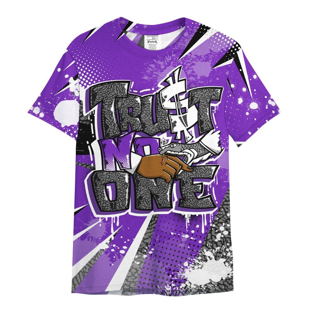 Shirt To Match Retro Dark Iris 3s - Poly Trust No One Dripping All Over Print