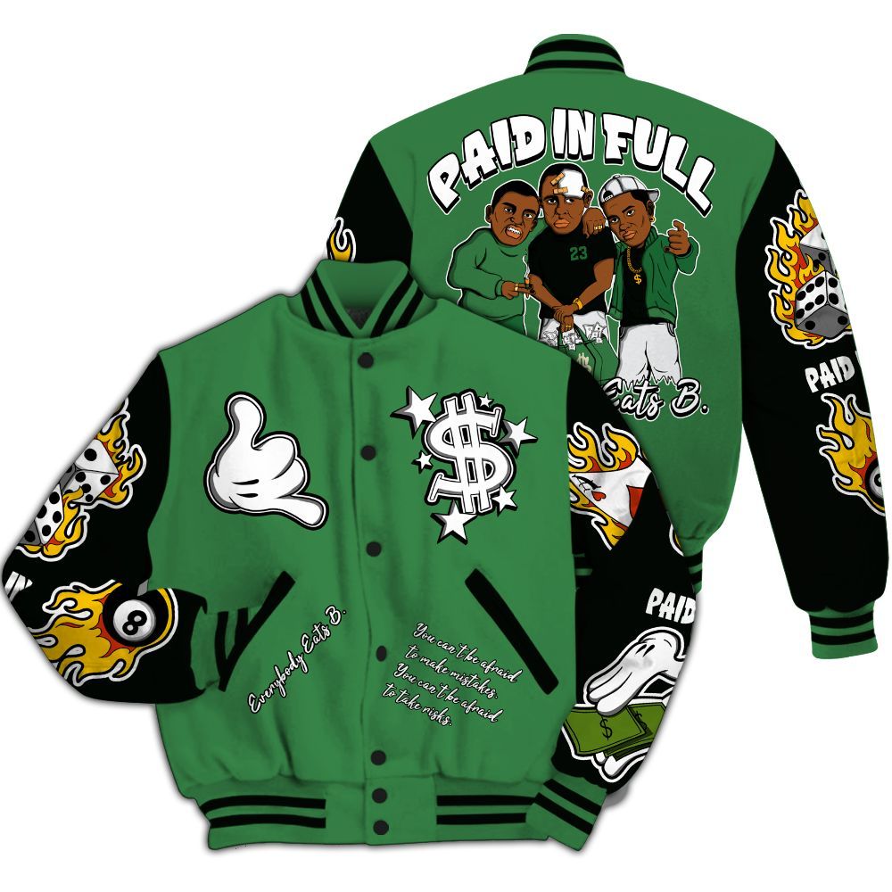 Varsity Jacket To Match Lucky Green 1s - Everybody Paid In Full Graphic All Over Print