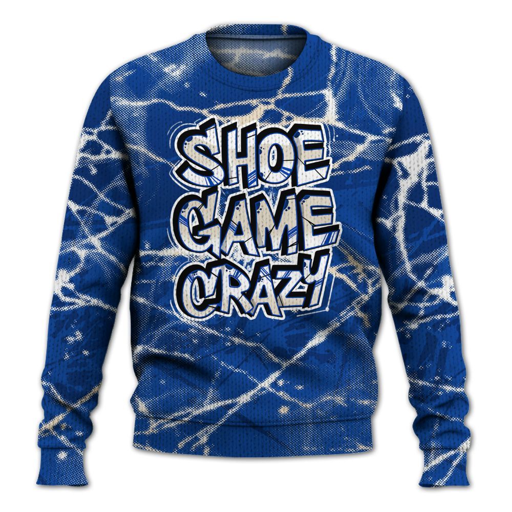 Knitted Sweater To Match Low Game Royal 1s - Shoe Game Crazy Graphic
