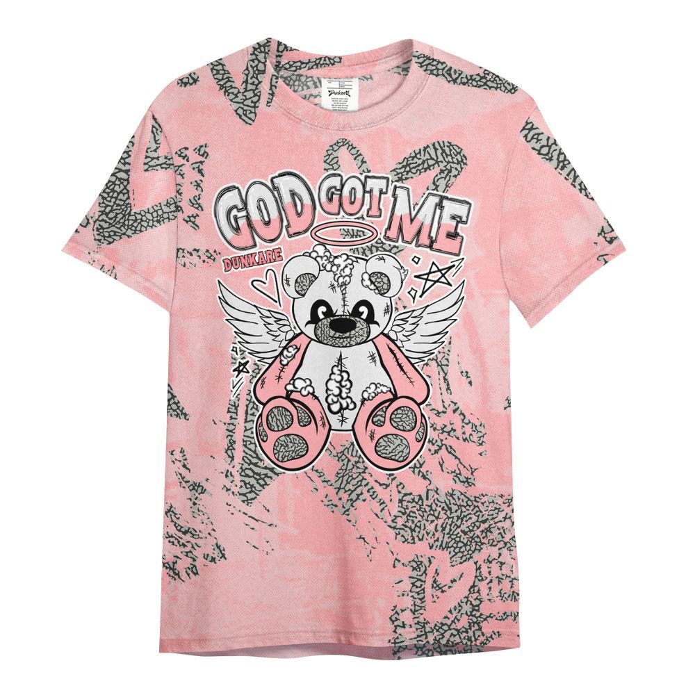 Shirt To Match Retro Wings 3s - Gods Guides Me Bear Heart Grunge All Over Print
