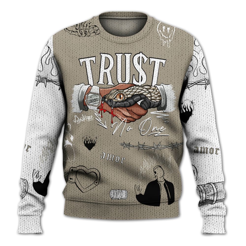 Sweater To Match High OG Khaki 1s - Snake Trust No One Graphic