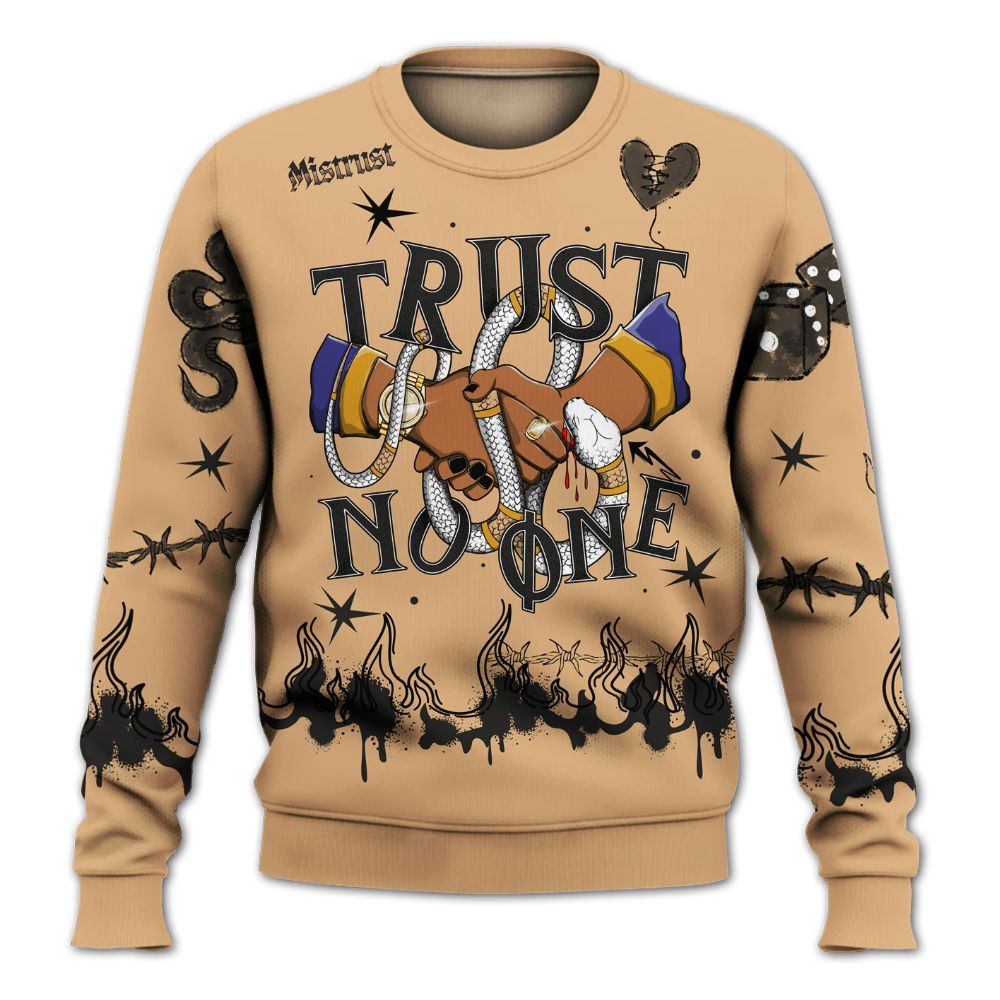 Sweatshirt To Match SE Afrobeats 7s - Trust No One Snake-Bite Doodle Crayon All Over Print