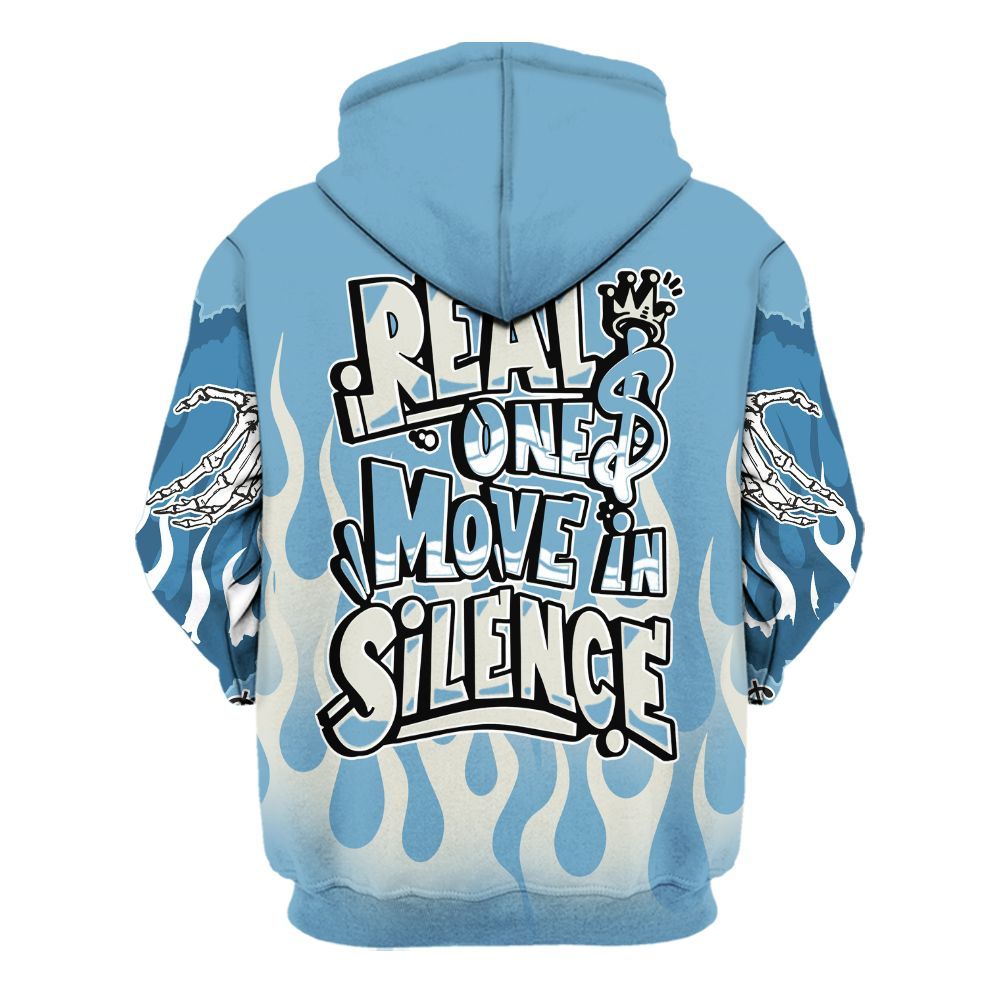Hoodie To Match High OG UNC Reimagined 1s - Ones Move In Silence Graphic Trapped All Over Print