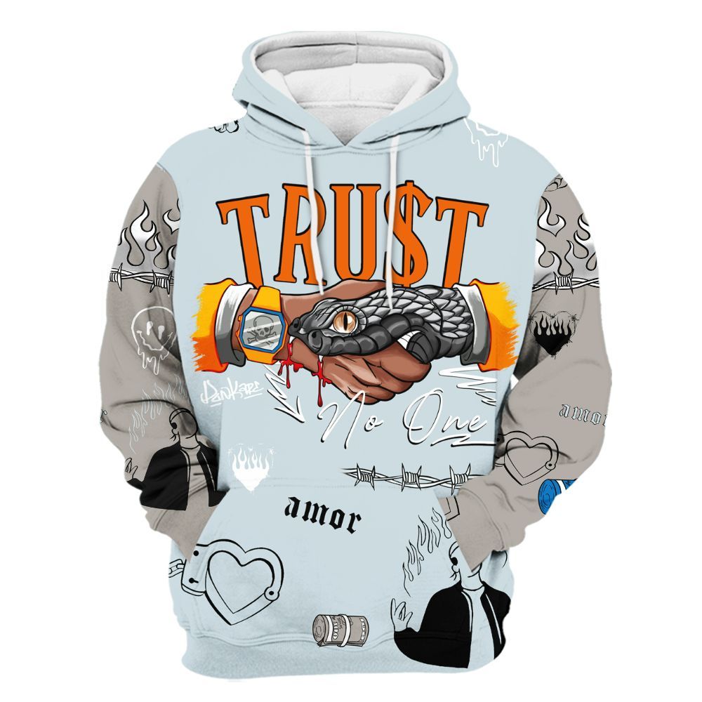 Hoodie To Match Retro High OG Alaska 1s - Snake Trust No One All Over Print