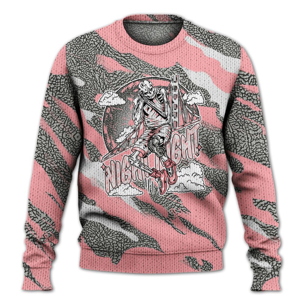 Knitted Sweater To Match Retro Wings 3s - Seeya Skeleton Colored