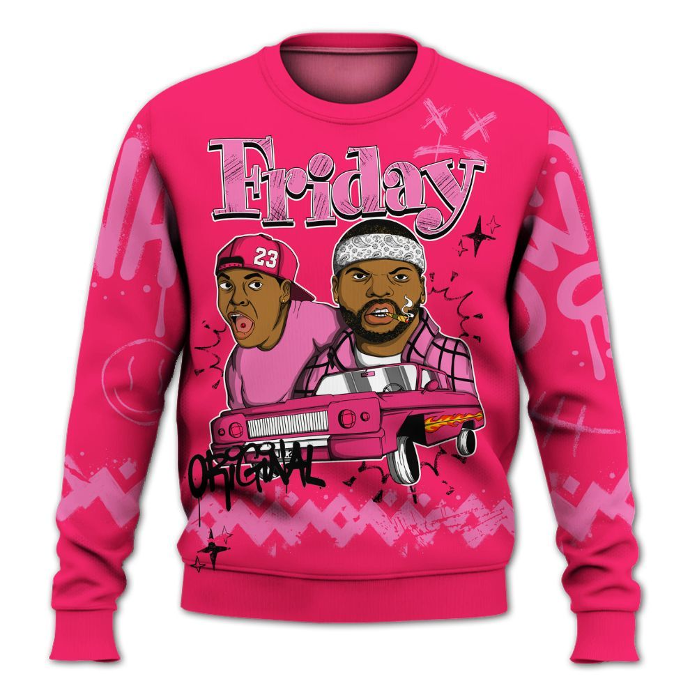 Sweatshirt To Match Air VaporMax Plus Triple Pink - Friday Sneaker Crayon All Over Print