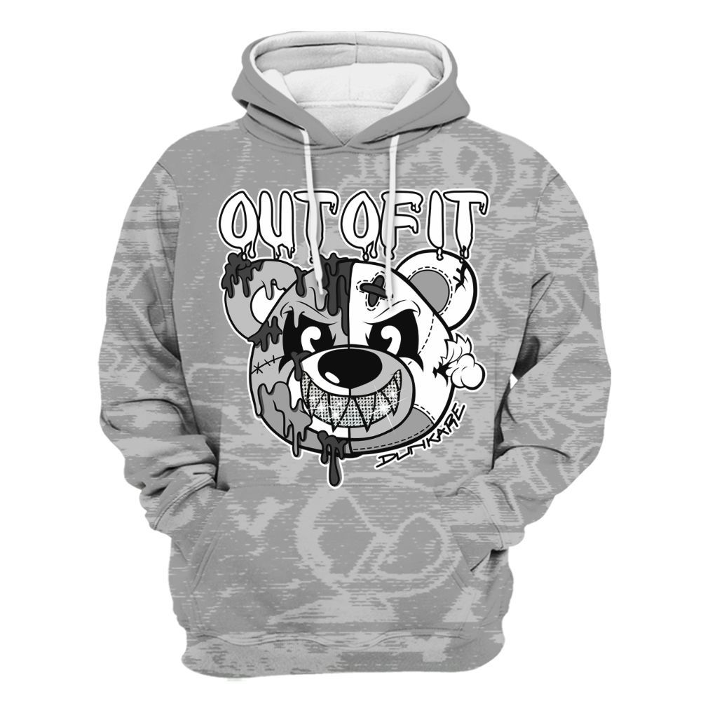 Hoodie To Match Black Wolf Grey 12s - Out Of It Bear Avant-Garde All Over Print
