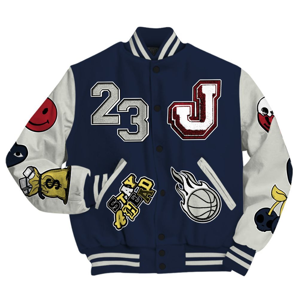 Varsity Jacket To Match Dunk Low COJP What The 2024 - Hustles Money Number 23 All Over Print