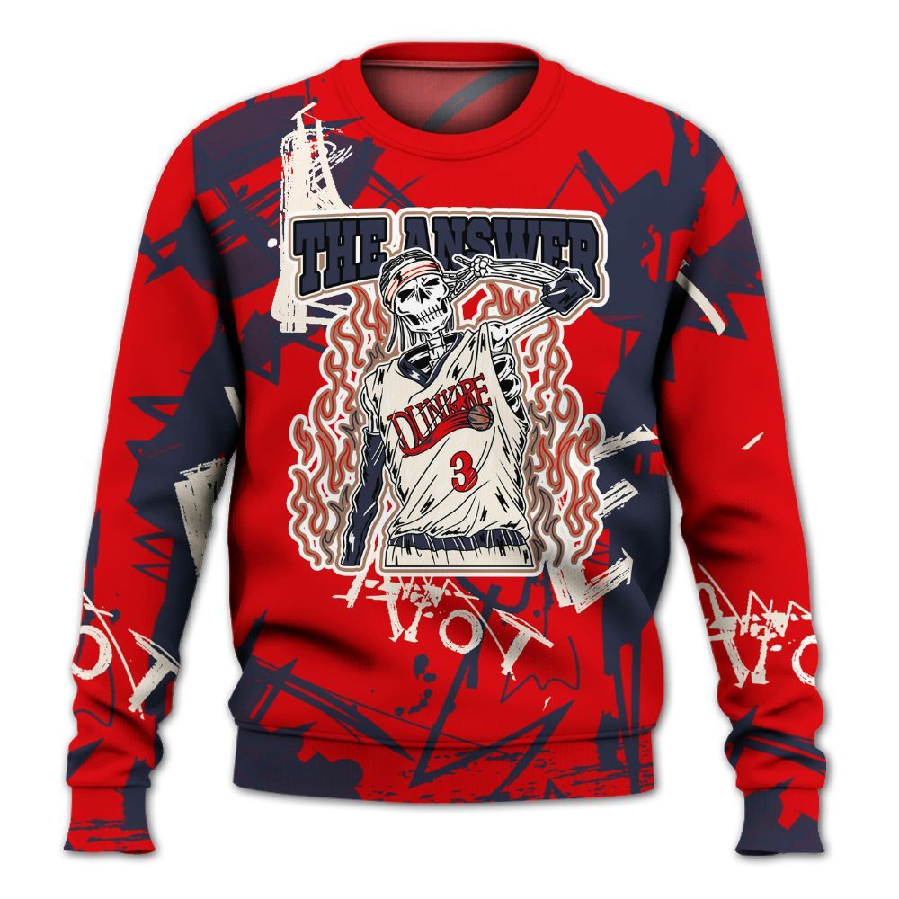 Sweatshirt To Match Low OG Howard University 1s - Allen Answer Skeleton Messyz All Over Print