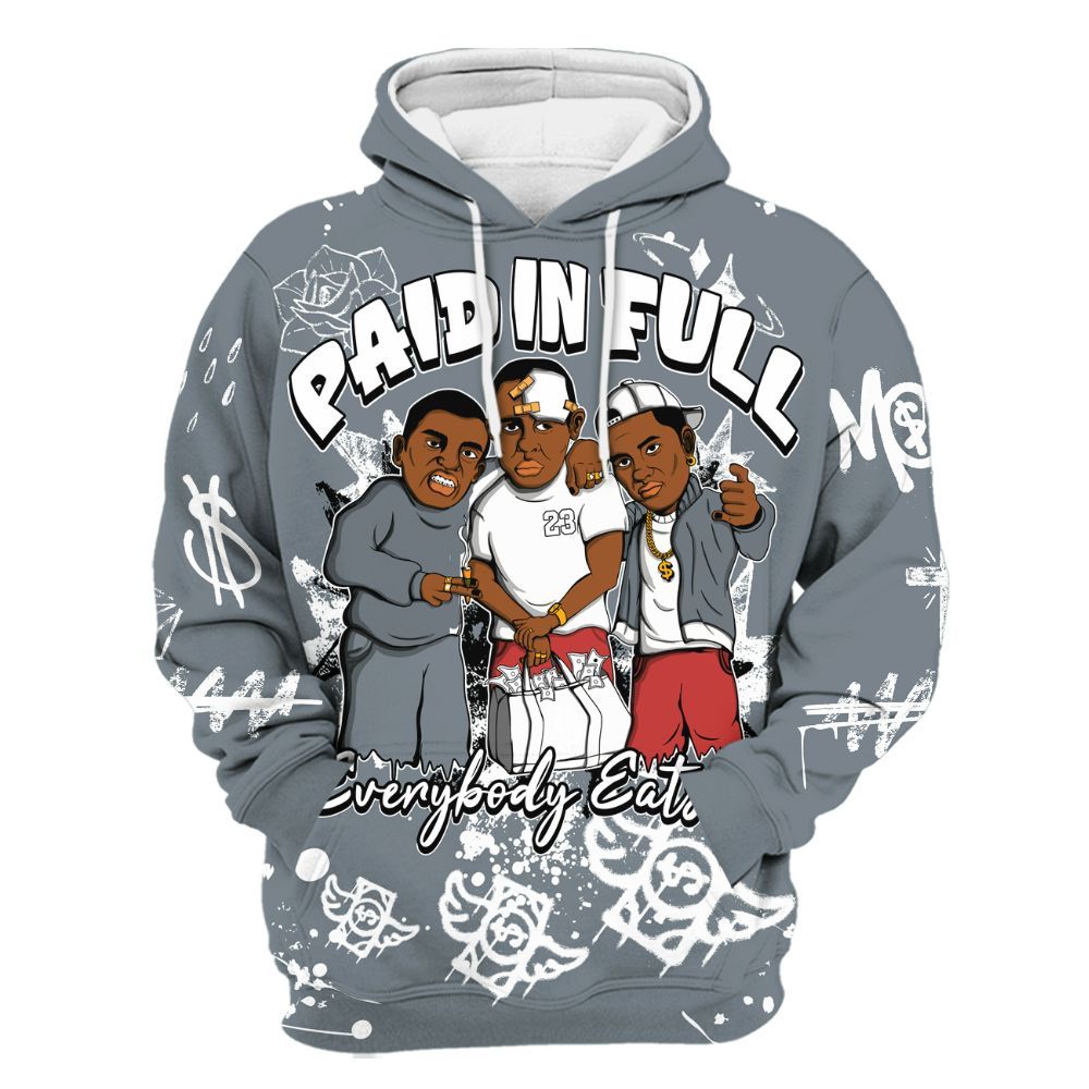 Hoodie To Match Wolf Grey 13s - Everybody Paid In Full Crayon All Over Print
