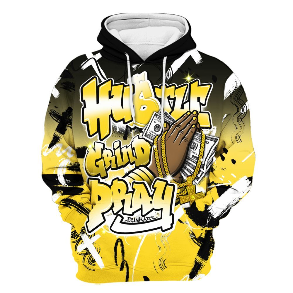 Hoodie To Match Retro Thunder 4s - Money Hustle Grind Pray All Over Print