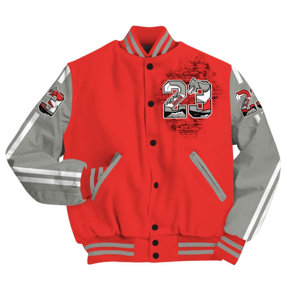Varsity Jacket To Match Vomero 5 Bright Crimson - Custom Name Number 23 5s All Over Print