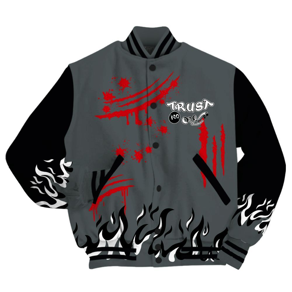 Varsity Jacket To Match Black RM Nigel Sylvester 4s - Graphic Trust No One All Over Print