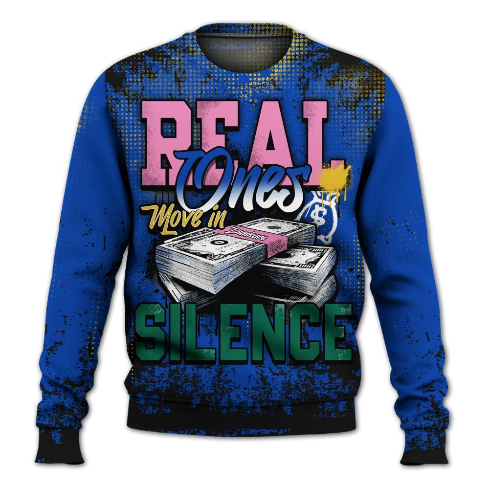 Sweatshirt To Match Brazil Racer Blue Yellow 3s - Move In Silence Money Street Retro All Over Print