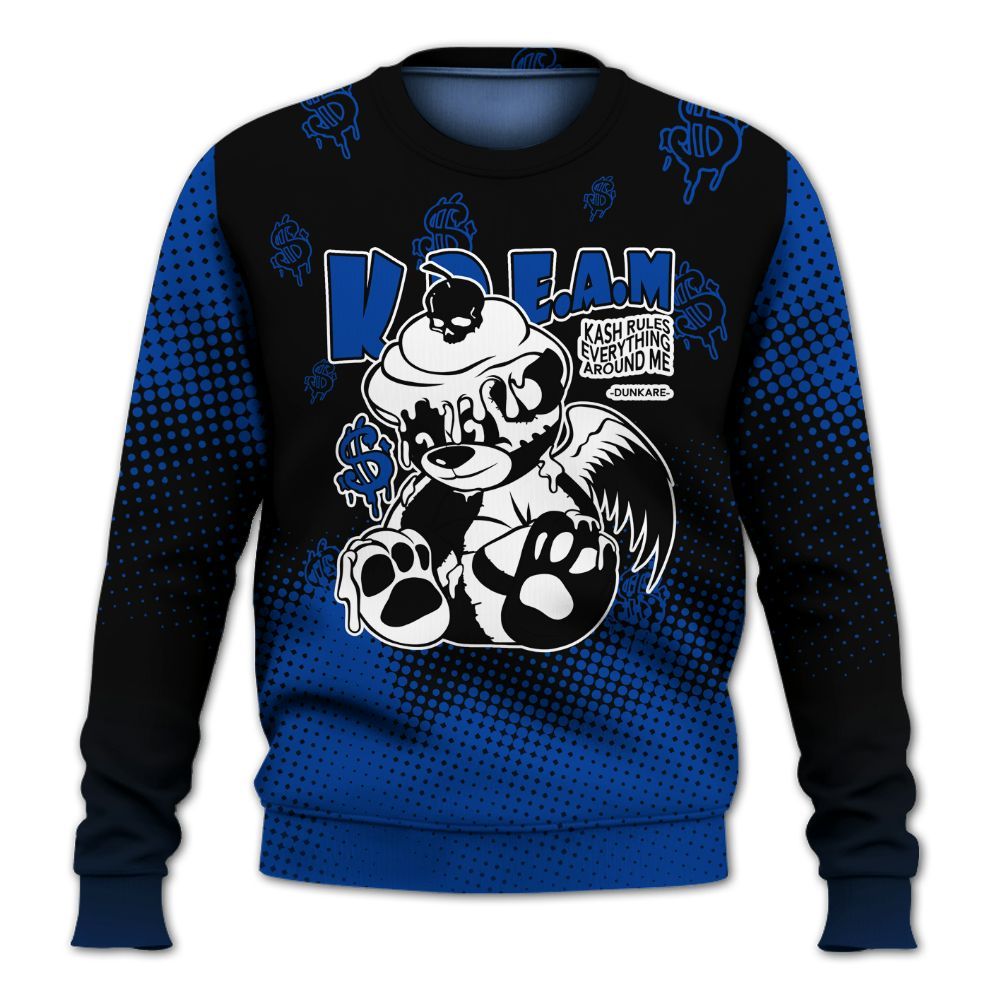 Sweatshirt To Match Hyper Royal 12s - Loot Bear Unique Drip All Over Print