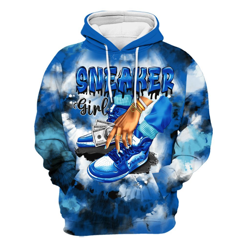 Hoodie To Match Dunk Low Argon - SNEAKER Girl Money Drip Tie Dye All Over Print