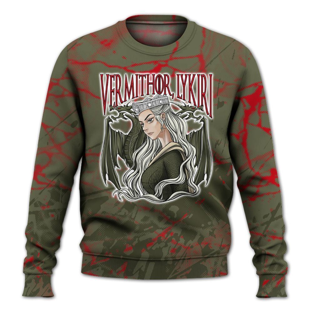 Sweatshirt To Match Travis Scott Low OG Medium Olive 1s - Dragon's Mom! Profound All Over Print