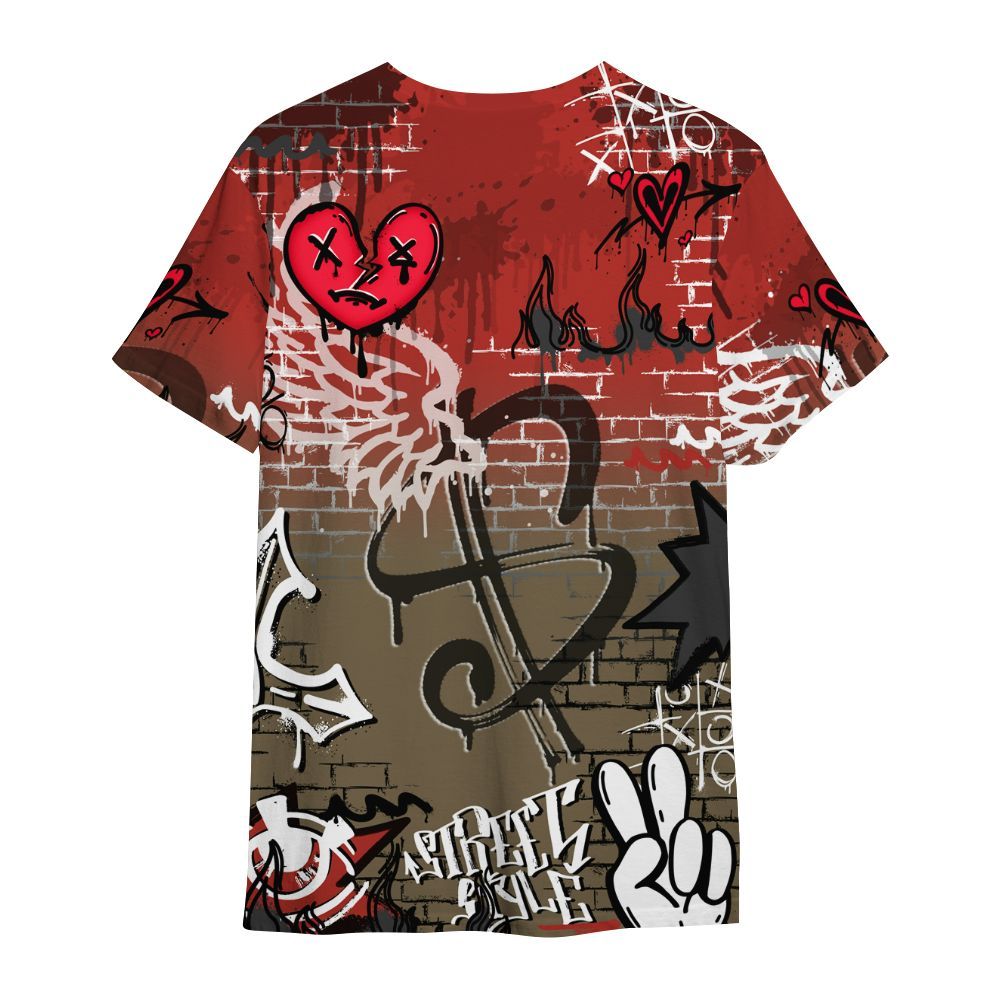 Shirt To Match Olive 9s - Been Dif2erent Drip Graffiti All Over Print