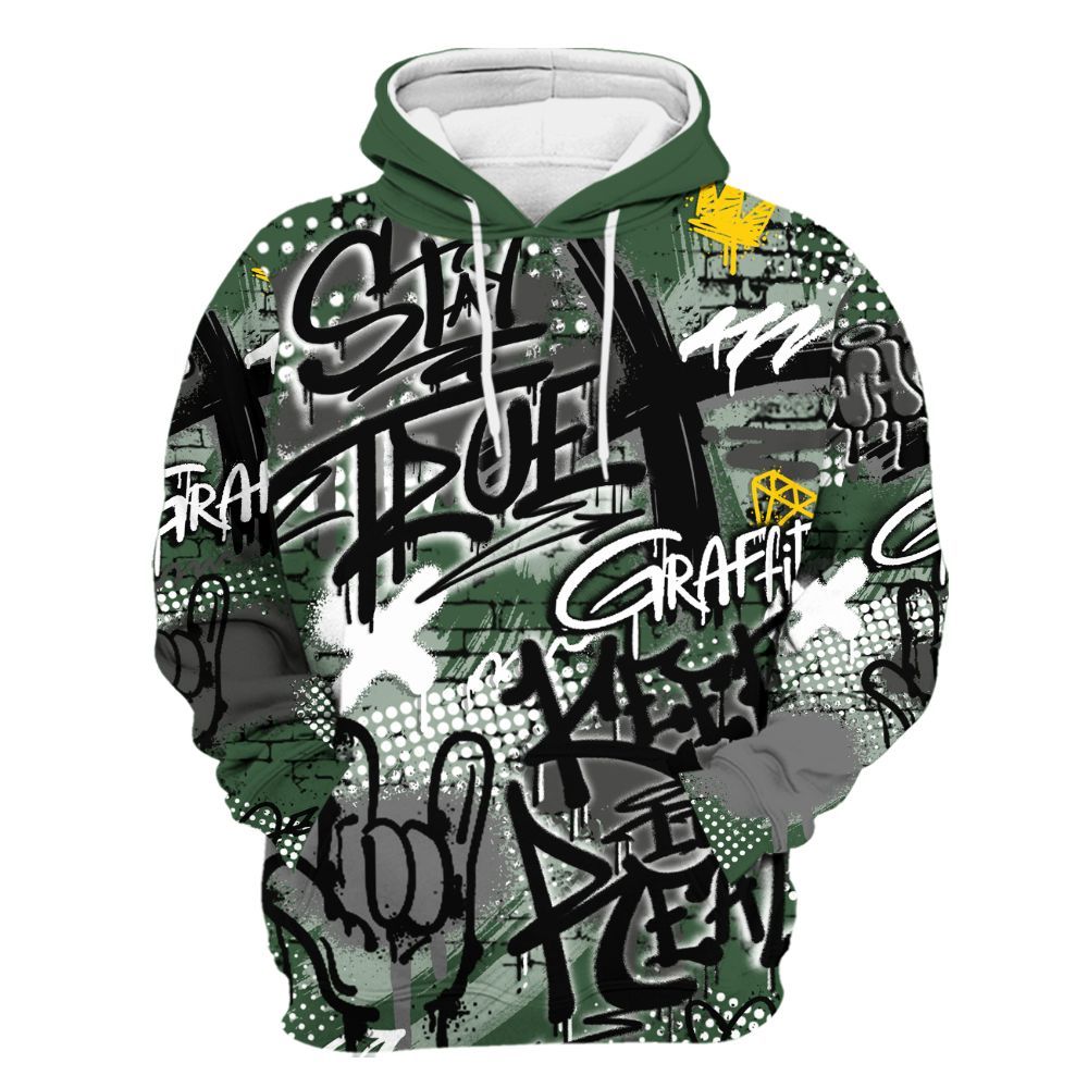 Hoodie To Match Dunk Low Skateboards Black - True It Real Graffiti Streetwear All Over Print