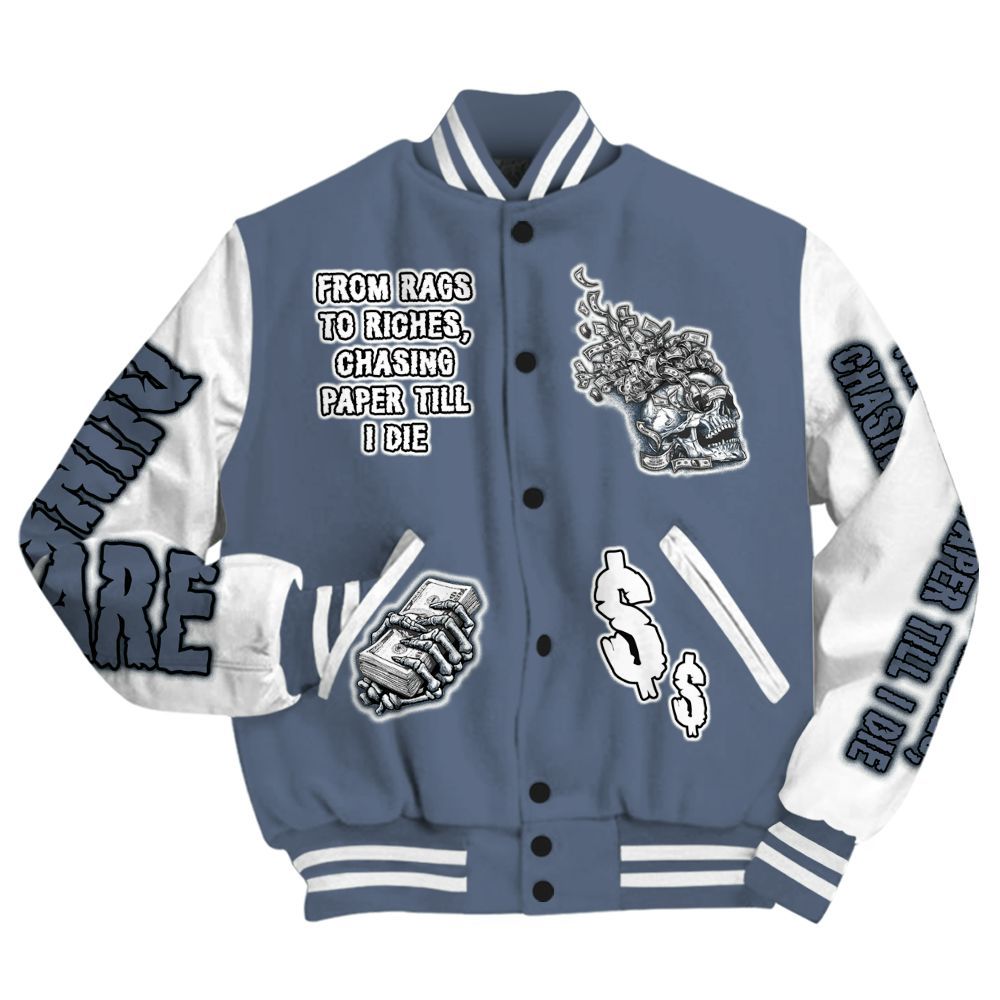 Varsity Jacket To Match Low Diffused Blue 11s - From Rags To Riches All Over Print