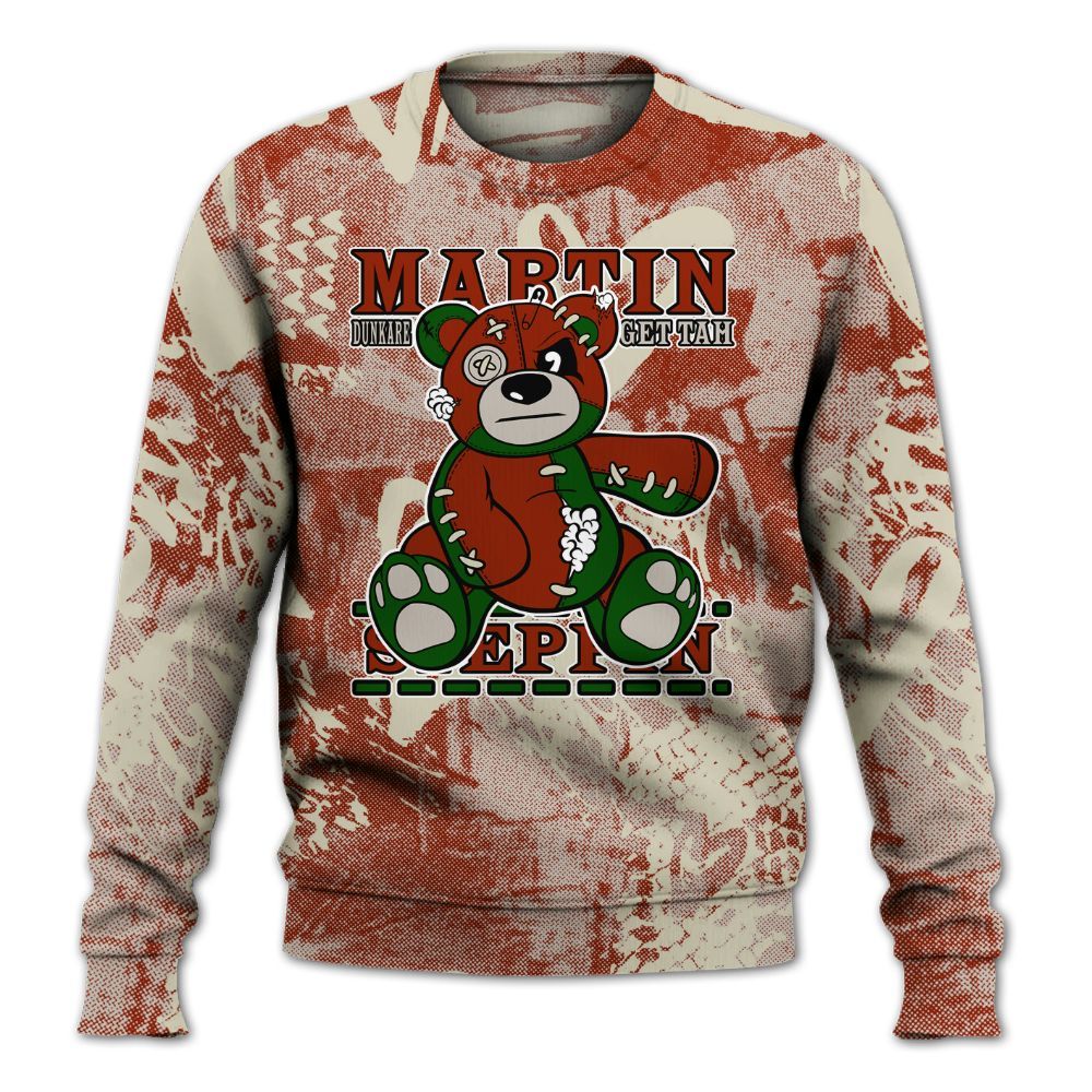 Sweatshirt To Match El Grito 5s - Tah Steppin Bear Heart Grunge All Over Print