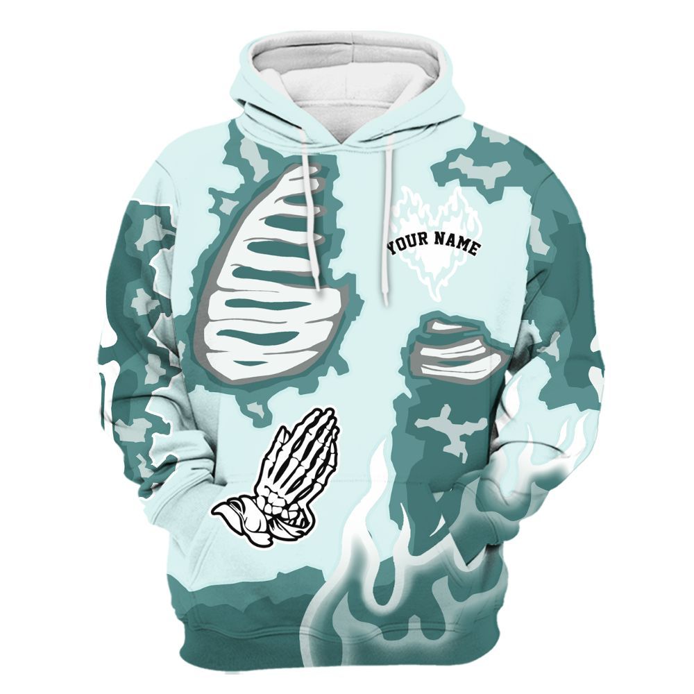 Hoodie To Match KD 4 Easter Mint Candy - Dislike Us Burning Custom Name All Over Print