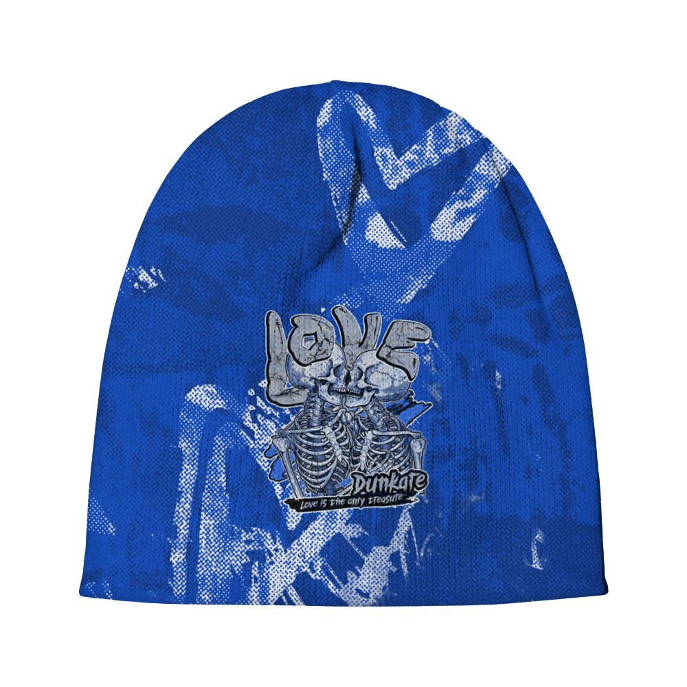 Beanie Hat To Match Air Foamposite One Royal - Skull Love Graphic