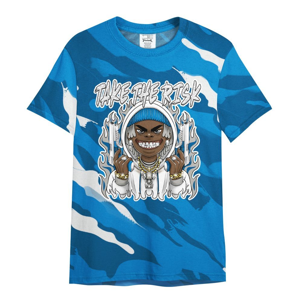 Shirt To Match Industrial Blue 4s - Take The Risk Colored All Over Print
