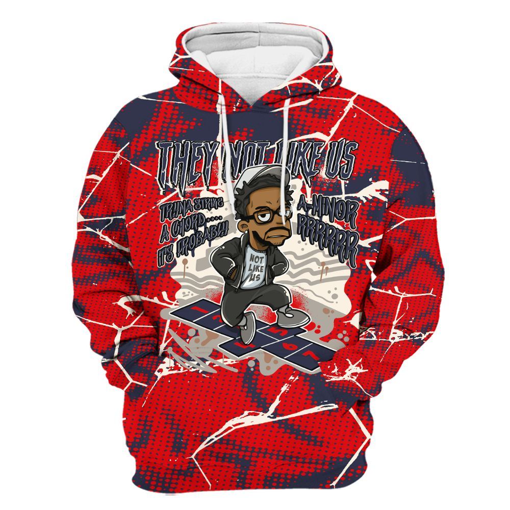 Hoodie To Match Low OG Howard University 1s - Hopscotch Dislike Us Graphic Crack All Over Print