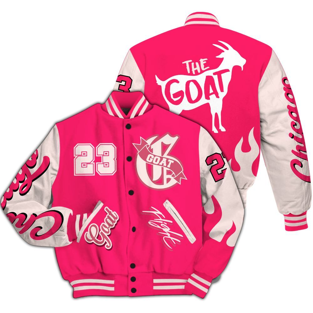 Varsity Jacket To Match A'One Pink Aura - The G.O.A.T Flight Streetwear All Over Print