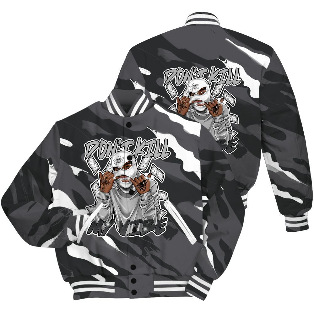 Varsity Jacket To Match White Thunder 4s Shirt - Vibe.Unique Colored All Over Print