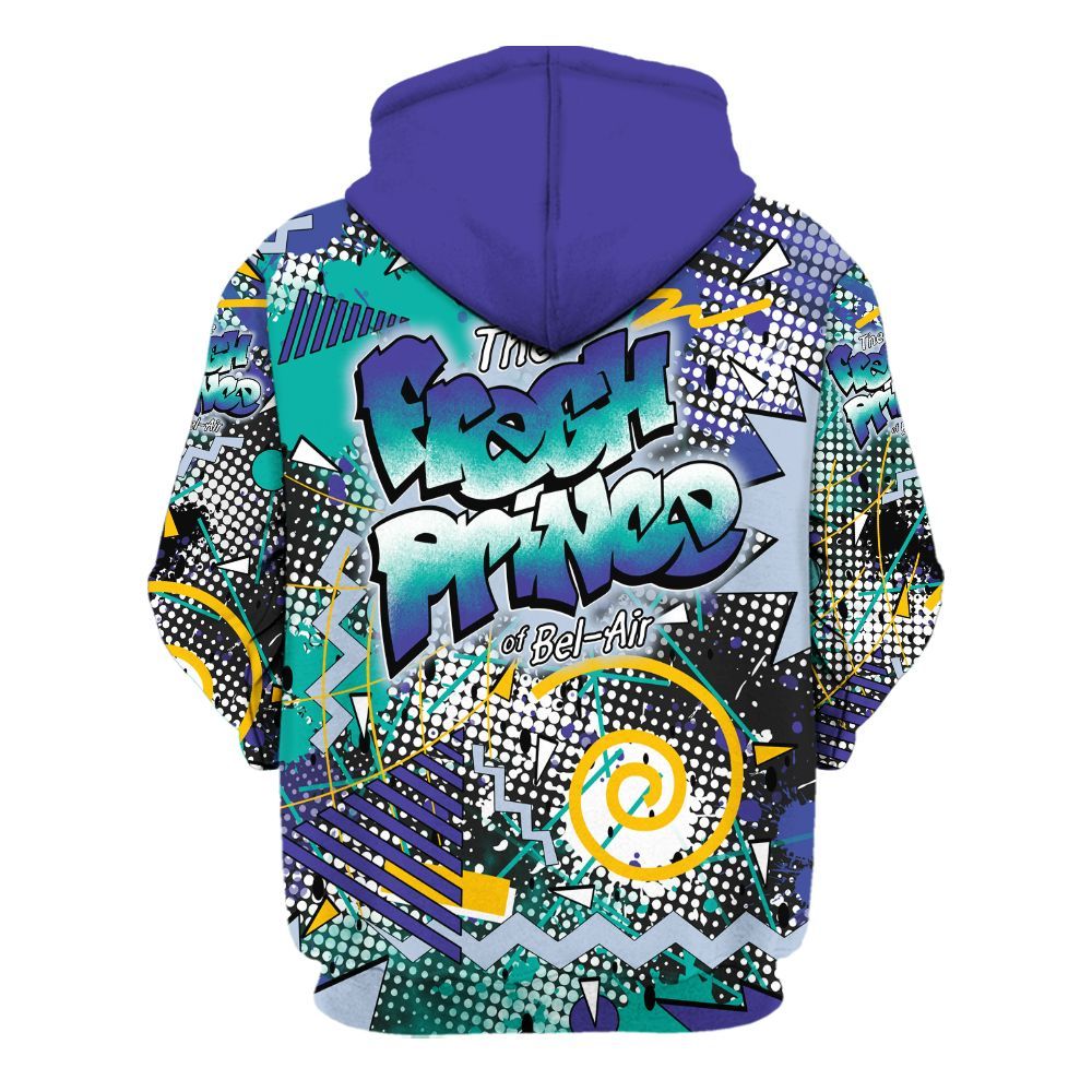 Hoodie To Match Retro Grape 5s - Fresh Sneaker 90s All Over Print