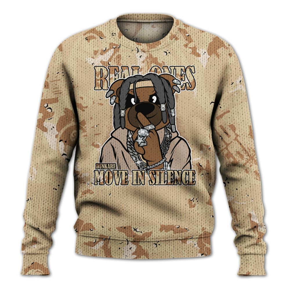 Knitted Sweater To Match Desert Camo 3s - Silent Achievers Bear Monogram Graffiti
