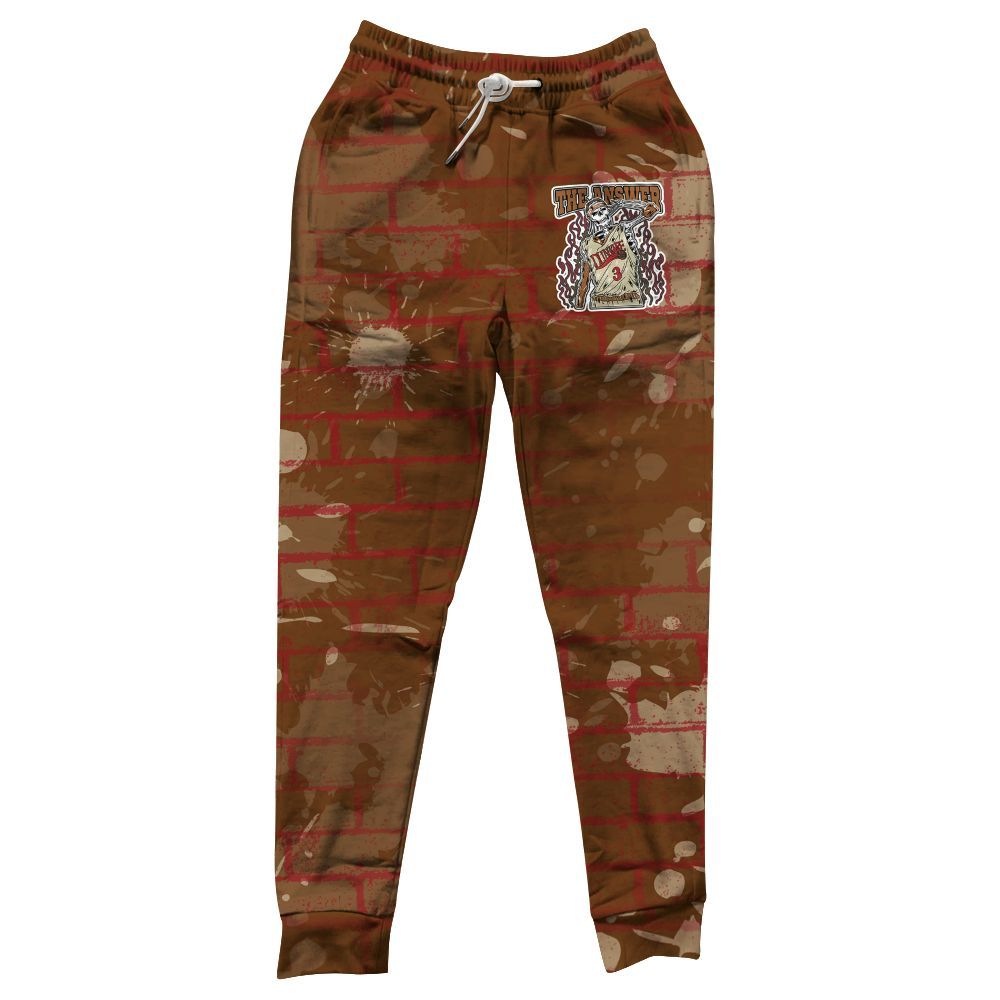 Sweatpant To Match Archaeo Brown 5s - Allen Answer Skeleton Brick All Over Print