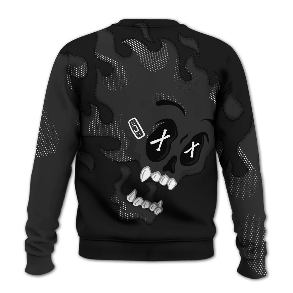 Sweatshirt To Match White Thunder 4s - All Hustle No Lucky Skull All Over Print