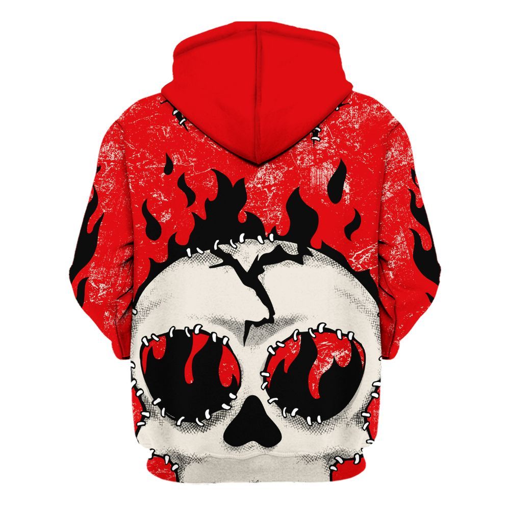 Hoodie To Match Low OG Howard University 1s - Cracked Skull Stitches All Over Print