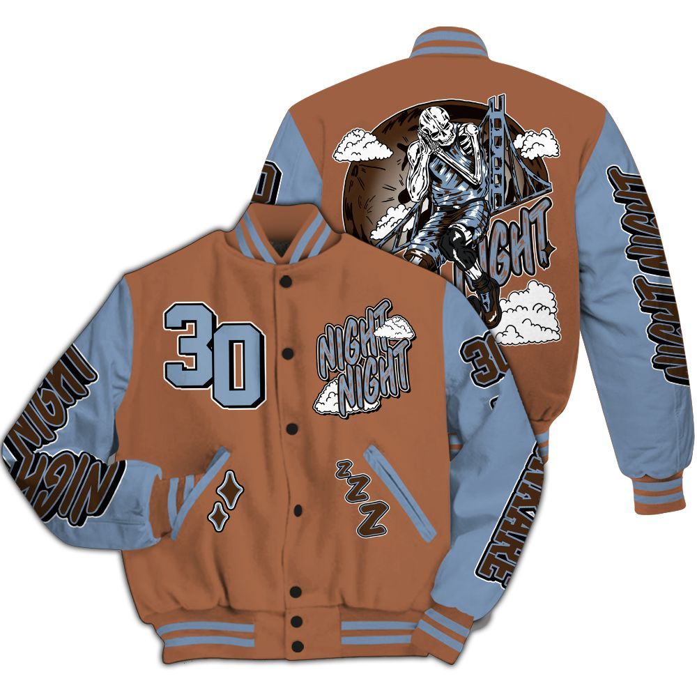 Varsity Jacket To Match Air Foamposite Metallic Copper - Seeya Skeleton All Over Print