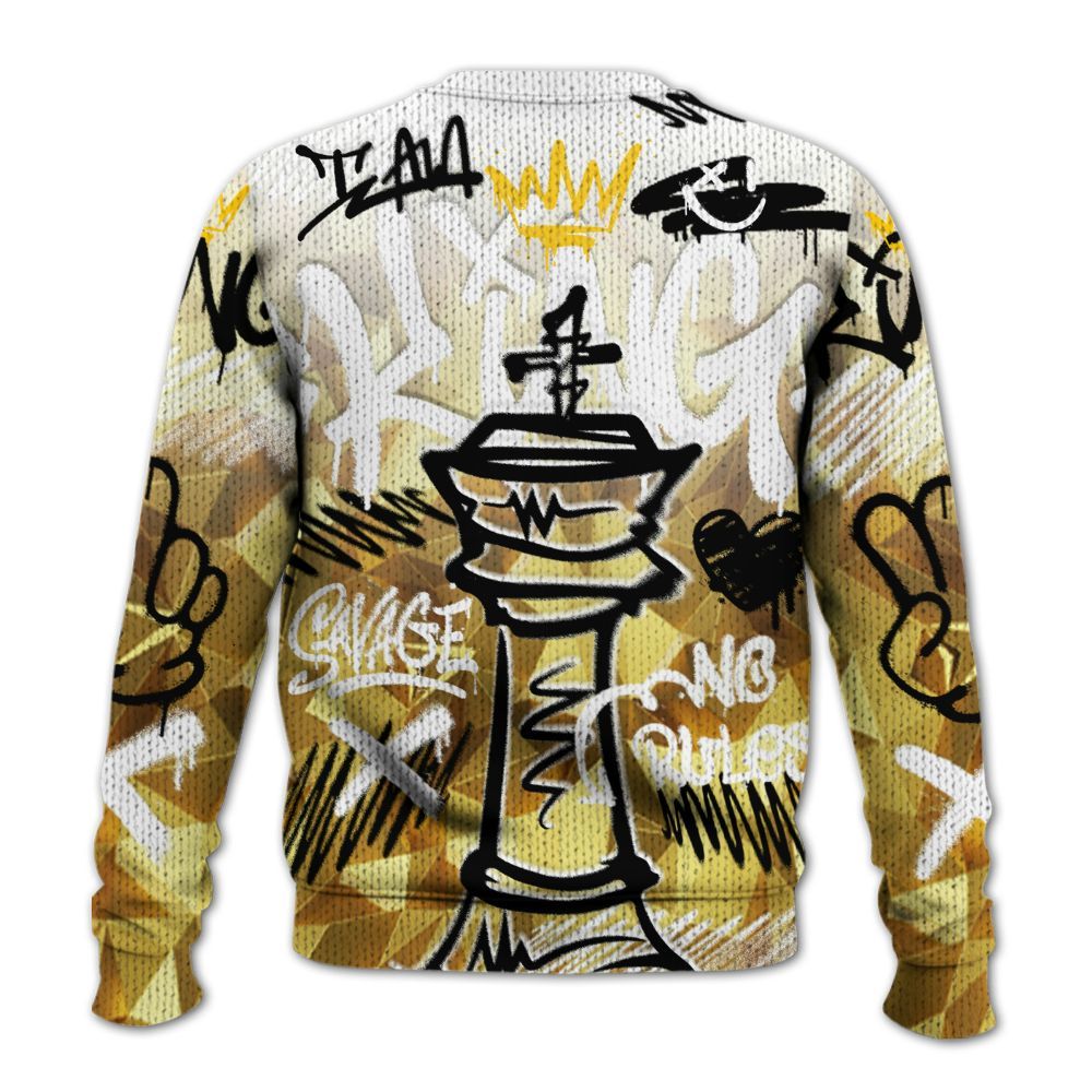 Knitted Sweater To Match NET Gold 4s - Street King Chess Streetwear