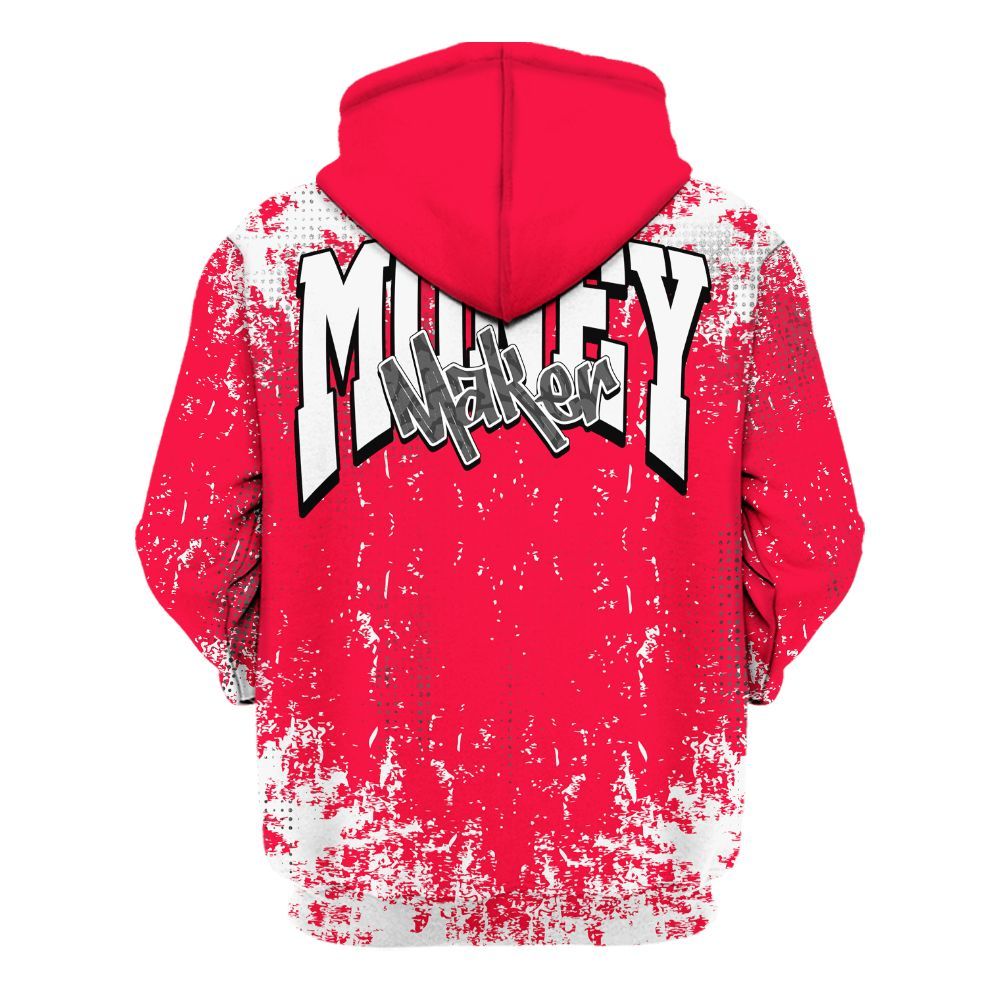 Hoodie To Match Retro Fire Red 3s - Move In Silence Money Street Retro All Over Print