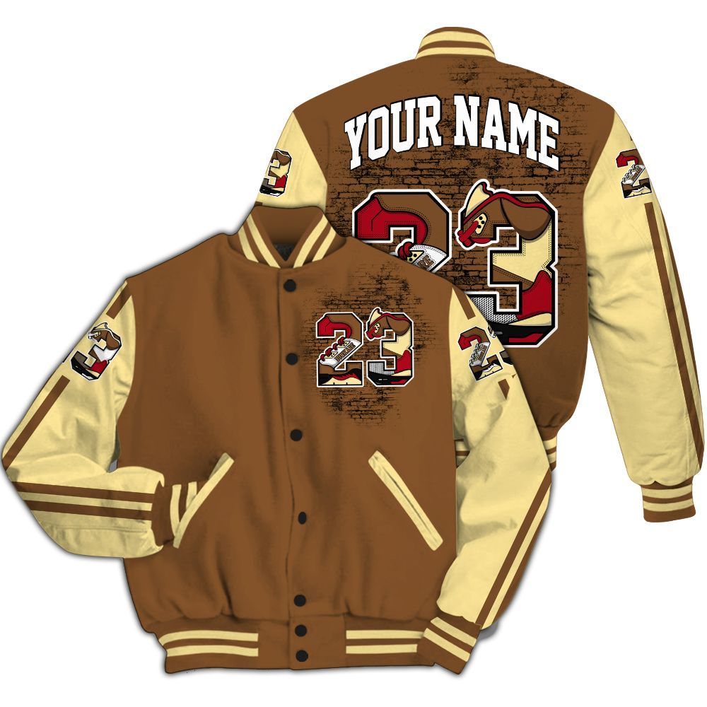 Varsity Jacket To Match Air Max 90 Escape - Custom Name Number 23 5s All Over Print