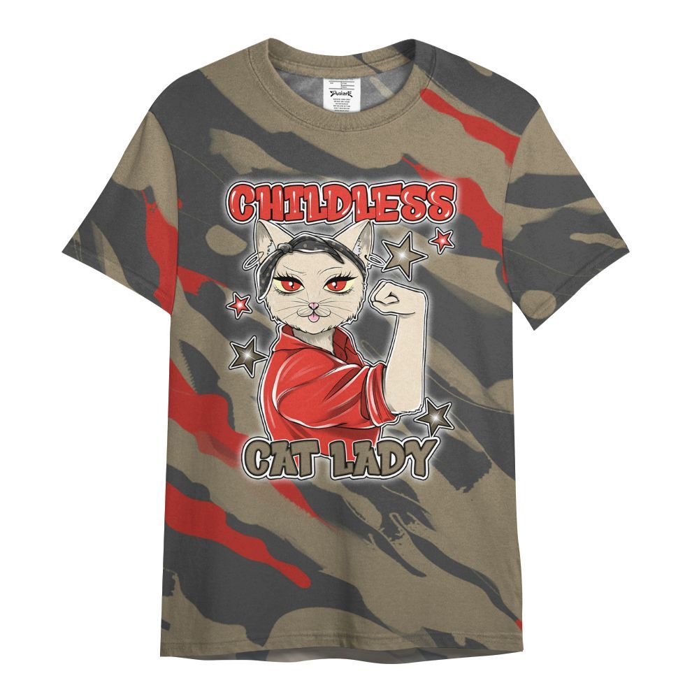 Shirt To Match Olive 9s - Childless Kat Lady All Over Print
