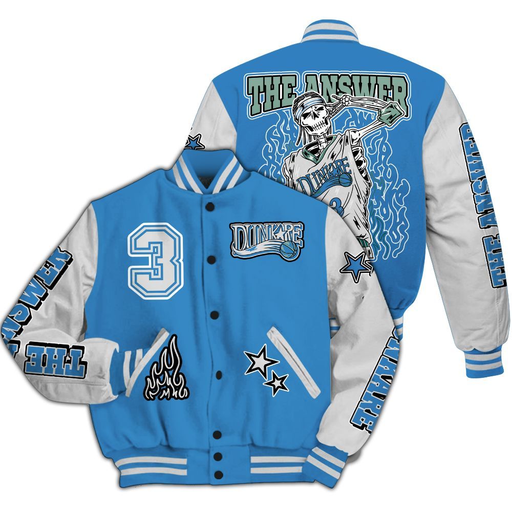 Varsity Jacket To Match Low Carolina 17s - Allen Answer Skeleton All Over Print