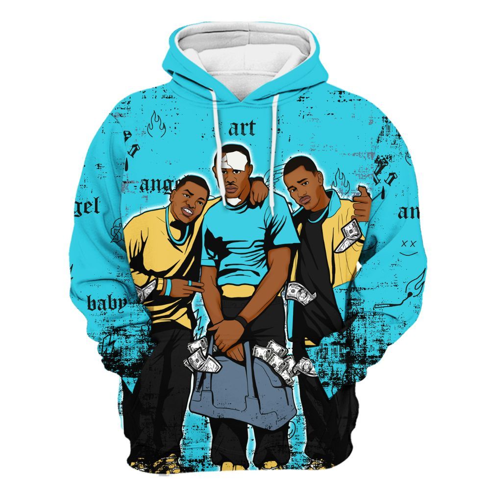 Hoodie To Match Retro Gamma Blue 11s - Paid In Full Money All Over Print