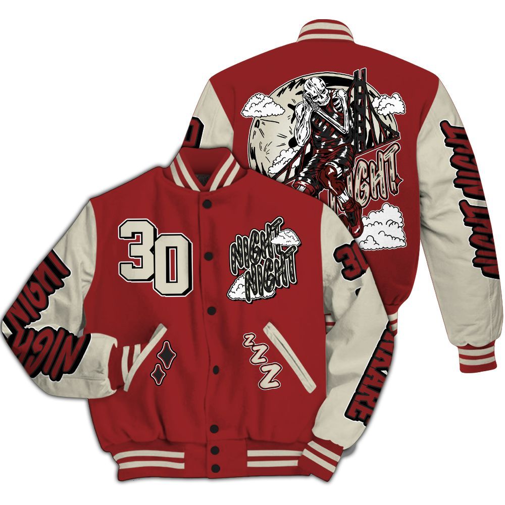 Varsity Jacket To Match High 85 Bred 1s - Seeya Skeleton All Over Print