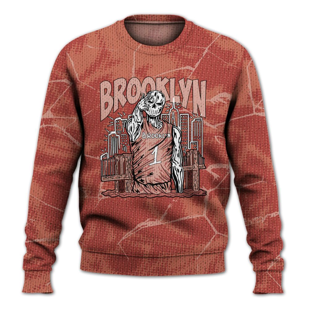 Knitted Sweater To Match Dune Red 13s - Brooklyn's Skeleton Crack