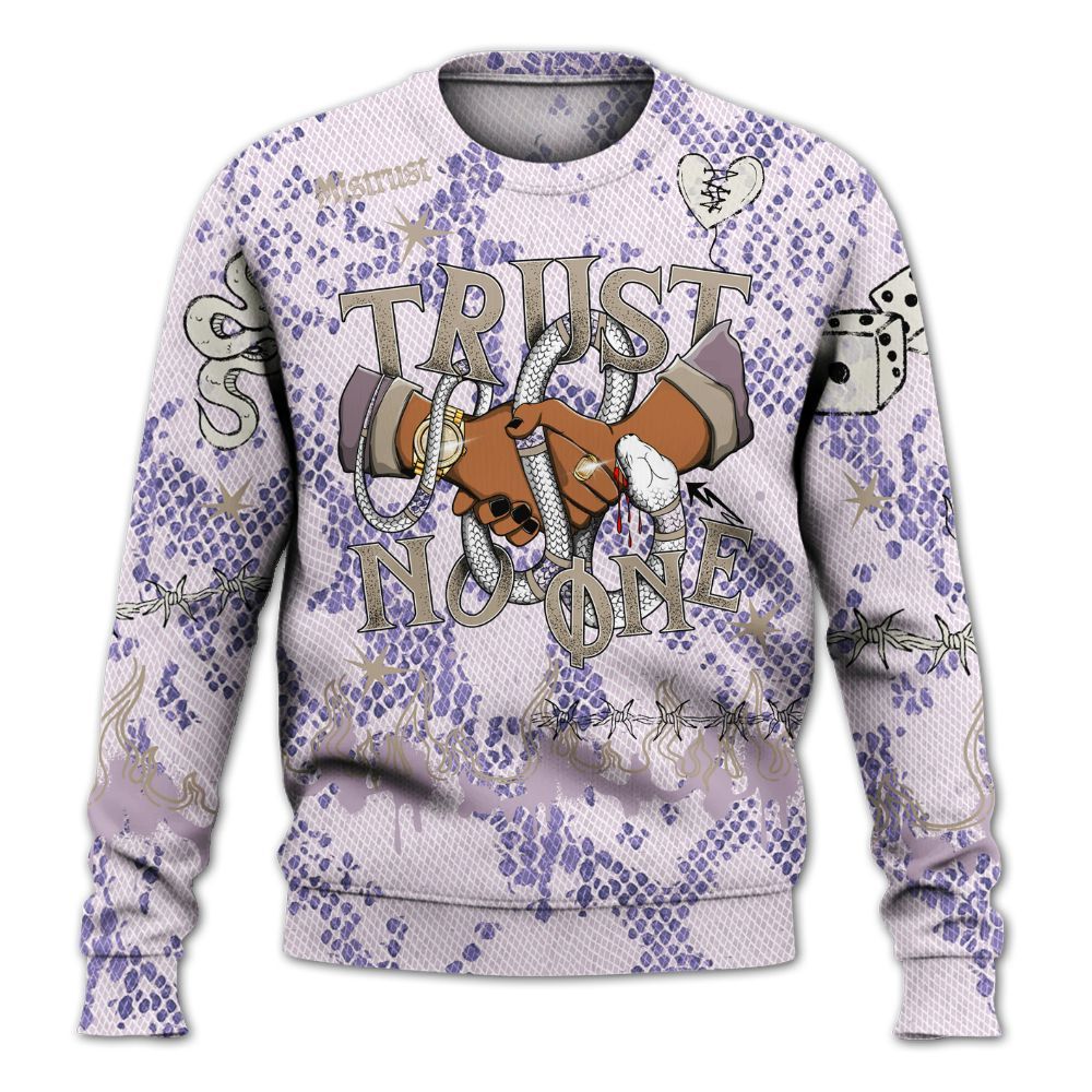 Sweatshirt To Match Air Force 1 Low Purple Snake - Trust No One Snake-Bite Doodle Crayon All Over Print